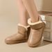 Women's Winter Snow Boots With Fleece Lining - PU Leather Waterproof Slip-Resistant Comfortable Casual Shoes For Cold Weather_vogvips.com