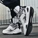 Basketball Shoes Autumn And Winter Mandarin Duck Basketball Shoes Men's Leather Breathable High Top Sports Shoes Non Slip Student Training Shoes_vogvips.com