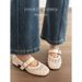 Sheepskin Edition~French Exquisite Weaving Hollow Mary Jane For Women 2025 New One Word Buckle Straw Coarse Follow Up_vogvips.com