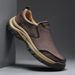 Men's Shoes 2026 Spring Lightweight Comfortable Versatile Work Shoes Driving Shoes Thick-Soled Casual Leather Shoes For_vogvips.com