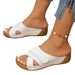 New Plus Size Women's Shoes With Color Blocked Velcro Thick Soled Slippers Template, Straight Wedge Heel Beach Sandals_vogvips.com