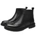 Men's Head Layer Casual Men's Leather Boots Side Zipper Martin Boots Low Heel Leather Boots Men's Shoes Origin_vogvips.com
