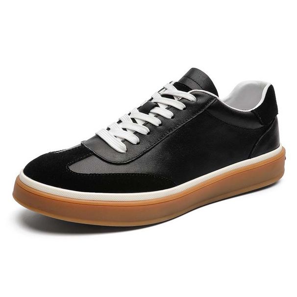 Men's Genuine Leather High Gloss Suede German Trainers Lace Up Casual Board Shoes Comfortable Breathable Slip Resistant Sole_vogvips.com