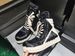 2025 New Green Horsehair High-top Shoes Inverted Triangle Large Size Thick Sole Lace-up Genuine Leather European And_vogvips.com