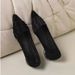 Pointed-toe Shallow Single 2025 New Style Elegant Women's Black Chunky Heel Slip-on High Heels Mom Work Shoes_vogvips.com