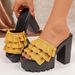 New Style Plus Size Women's High Heel Waterproof Platform Peep Toe Fashion Classic Slippers High End_vogvips.com