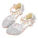 Girls shoes Children glitter performance high heels gold powder silver four seasons children princess glass shoes_vogvips.com