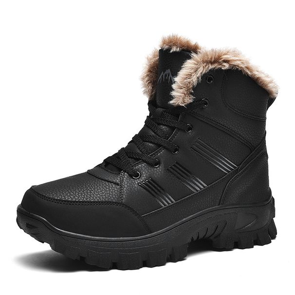 Winter Warm Men's Snow Boots, Waterproof High Top Cotton Shoes_vogvips.com