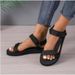New Female Shoes On Sale Fashion Summer Outdoor Women's Solid Open Toe Low-heeled Roman Casual Beach Sandals Women_vogvips.com