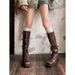 26ss Lace-up New Metal Buckle British Style Amiu High Tube Riding Brown Long Boots For Women_vogvips.com