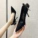 Korean Version Sweet Princess Style Pointed High Heels Spring 2025, Paired With Rhinestone Bow Design, Single Shoe For_vogvips.com