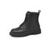 Martin Children's Winter New Versatile Slimming Leather Surface Waterproof Thick Sole With Plush Warm Cotton Boots_vogvips.com