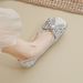 pointed Single Shoes Women's Flat Bottom Shallow Mouth One Pedal Rhinestone Beanie Shoes Women_vogvips.com