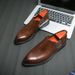 Casual Leather Shoes Large Size Outside Wearing Pointed Shoes A Slip-on Loafers_vogvips.com