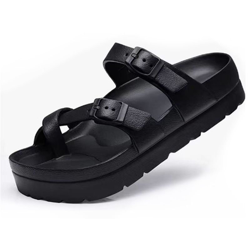 Women's Shoes Thick Soled Angle Slippers With A Sense Of Stepping On Shit EVA Platform Sandals And Slippers Couple Women's Summer Soft Soled Slippers_vogvips.com