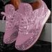 New Plus Sports And Casual Sequins, Sponge Heels, Breathable Student Women's Shoes, Size 43_vogvips.com
