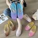 Summer New Crystal Closed-Toe Women, Fashionable Flat Sandals Outdoor Wear, Non-Slip Hollow Jelly Shoes For Home Use_vogvips.com