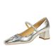 5288-16 Fashion Coarse Middle Heel Shallow Mouth Square Head Water Diamond Pearl Strap Single Mary Jane Women's Shoes_vogvips.com