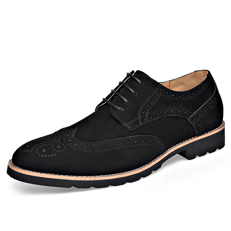 Euro Step Brogue Men's Versatile Autumn New British Style Casual Formal Suede Leather Shoes For Men_vogvips.com