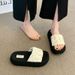 Polka Dot Thick-Soled Women's Summer Slippers 2026 New Style Elegant Beach Vacation Slide Sandals To Pair With Skirts_vogvips.com
