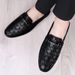 Top Layer Cowhide Leather Shoes British Style Black Soft Sole Slip-On Men's Loafers Breathable Lightweight_vogvips.com