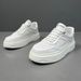 White Men's New Leather Thick Soled Board Versatile Breathable Casual Korean Version Fashionable White Shoes_vogvips.com