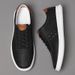 Rubber Soft Sole Men's Shoes First Layer Cowhide Leather Board Shoes Low Top High Value Men's Leisure_vogvips.com