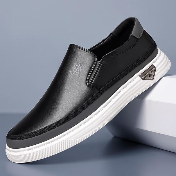 Spring Thick Bottom Outdoor Shoes Male Genuine Leather Casual Shoe Fashion All-match Mens Sneakers High Quality Skate Shoes Men_vogvips.com