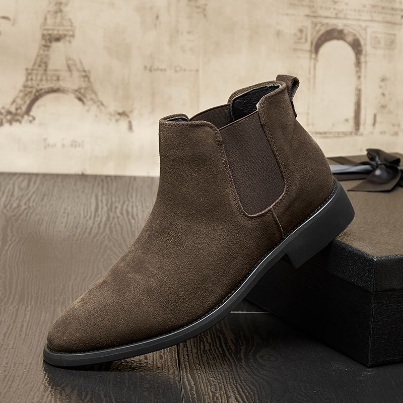 Derby Martin Boots Men's High Top Leather Shoes Motorcycle Boots Breathable Height Boots Middle Help Boys Head Boots_vogvips.com