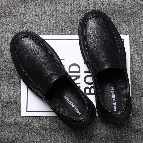European Warm Series Mulinsen Slip-On Casual Leather For Men, Genuine Autumn And Winter Men's Middle-Aged Dad Shoes, Ultra-Soft Sole, Soft_vogvips.com