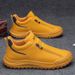 European Warm Series Autumn Winter Sports Casual Leather Men's Slip-On Work Soft Sole Wear-Resistant Safety Shoes_vogvips.com