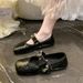 French Soft-soled Rhinestone Small Leather Shoes Wear Flat-soled Fairy Wind Shallow Mouth With Skirt Single Shoes Female_vogvips.com