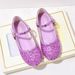 Children's single shoes baby Princess shoes Girl's glass shoes spring and autumn show white leather shoes_vogvips.com