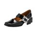 Spring 2025 New French Mary Jane Thick Heel, Straight Line With Rhinestones, Square Toe, Shallow Mouth, Single Shoe For_vogvips.com