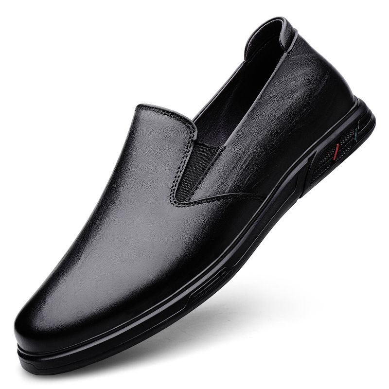 Casual Leather Shoes Men's Genuine Leather Dress Soft Leather Soft Sole Loafers Middle-aged Dad Men's Shoes_vogvips.com