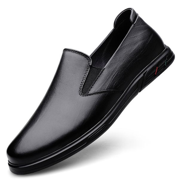 Casual Leather Shoes Men's Genuine Leather Dress Soft Leather Soft Sole Loafers Middle-aged Dad Men's Shoes_vogvips.com