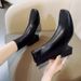 2021 New Martin Winter European And American Style Square Toe Back Zipper Short Women's Chunky Mid Heel Boots_vogvips.com