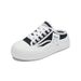 Half Canvas Shoes Female Students Platform Heightening Shoes Breathable Casual Street Shoes_vogvips.com