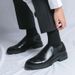 Euro Step Size 46 Brogue Leather Men's Height Increasing Business Formal Slip-On Lazy New Wedding Shoes_vogvips.com
