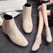 Suede Chunky Heel Martin 2023 Autumn Winter New Korean Style Mid-Heel Short Side Zipper Fashion Boots For Women_vogvips.com