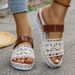 Women's plus Size Hollowed out Wedge Sandals Summer New Style Fabric Color Block Outdoor Wear_vogvips.com