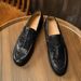 New Releases In December Lined British Style Loafers Cowhide Agate Pattern Men's Casual Moccasins Leather Shoes_vogvips.com