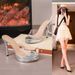 Women's plus Size High Heeled Slip on Sandals Summer New Style Peep Toe Thick Soled Transparent Shoes_vogvips.com