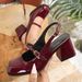 Patent leather Mary Jane bun back empty sandals for women_vogvips.com