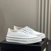 Thick-Soled Slip-On Canvas Shoes For Women, Thin Style New New Breathable Versatile Casual No-Tie White Sneakers Summer_vogvips.com