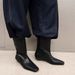 Korean Style Square Toe Flat Mid-Calf Short Versatile Fashion Single Wide Tube Slim Riding Boots Women_vogvips.com