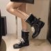 Height-Increasing Flat Boxing Women, Western Cowboy Boots, 2025 Spring And Autumn New Style, Suede Lace-Up Martin Boots_vogvips.com