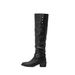 Genuine Leather For Women 2025 New Autumn Winter Fleece-Lined Long Women's Black Slouch Riding Over-the-Knee Boots_vogvips.com