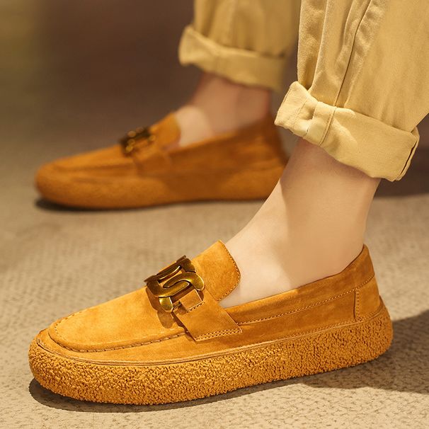 Men's 2025 Spring/summer New Breathable One Foot Casual For Driving, Flat Bottomed Loafers, Bean S, British Single_vogvips.com