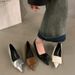 French Style Kitten Heel Single For Women 2024 New High-end Pointed Toe Elegant Simple Black Evening Boat Shoes_vogvips.com